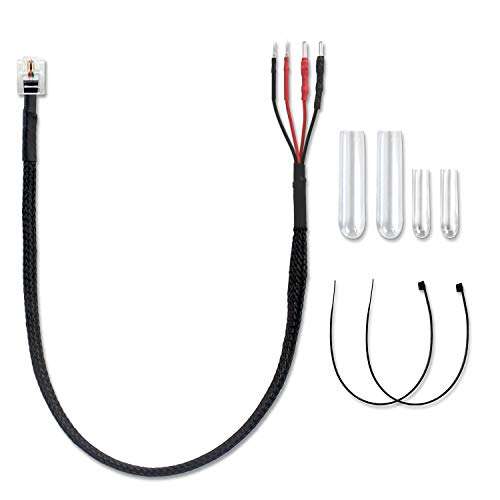 Contronix 12" RJ11 Mirror Wire Radar Detector Hardwire Power Cord kit for Escort Valentine One Uniden Beltronics（Inline Resistance Fuse with Braided | Multi Size Plugs | Plug and Play Mirror Lines 6