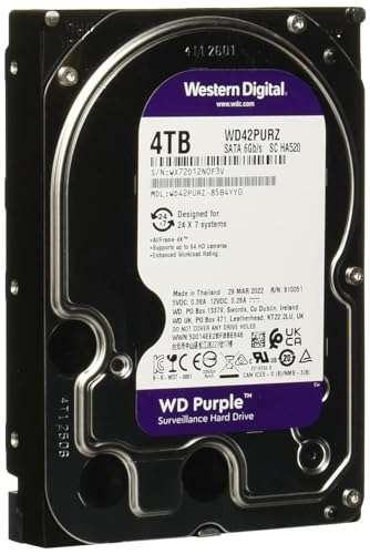 Western Digital 4TB WD Purple Surveillance Internal Hard Drive HDD - SATA 6 Gb/s, 256 MB Cache, 3.5" - WD42PURZ 1
