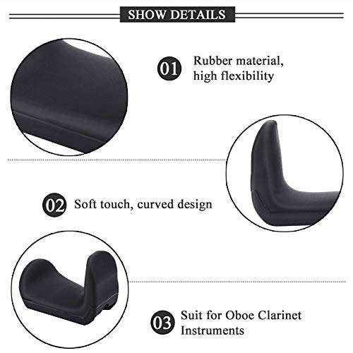 Rubber Clarinet Thumb Rest Cushion, Rubber Clarinet Thumb Rest Cushion Protector for Oboe Clarinet Instruments within 1.45-1.75cm(1.5mm) 5