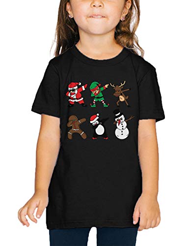 SpiritForged Apparel Dabbing Christmas Characters Toddler T-Shirt, Black 5T/6T 2
