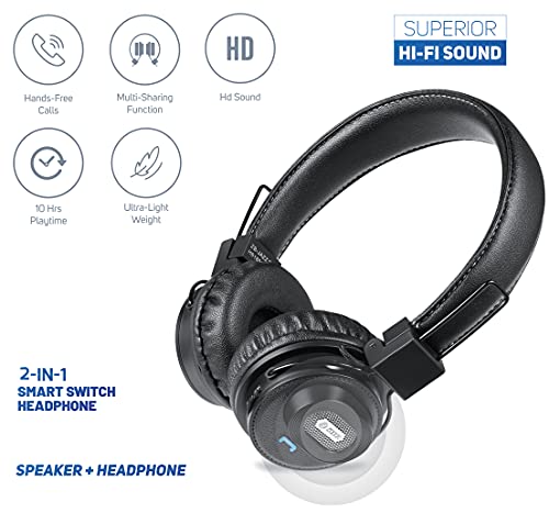 Zoook Jazz Duo 6 in 1 Wireless Bluetooth Headphone with Mic (Black) (ZK-ZB-Jazzduo) 2