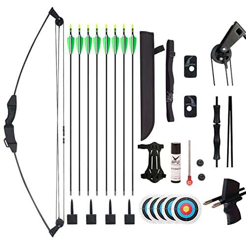 SOPOGER Kids Bow and Arrow Set for Boys Girls, Beginner Bow and Arrow for Kids 8-12 Youth Archery Set, Youth Compound Bow and Arrow Set for Kids Backyard Archery Games Toy Gifts (Black) 1