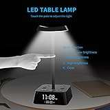 KDrive Headphone Stand with 4 USB Charging Port, 2 AC Outlet, LED Desk Lamp Lighting, HD Clock Display - Universal Sizes, Gaming Headset Hanger Organizer 4