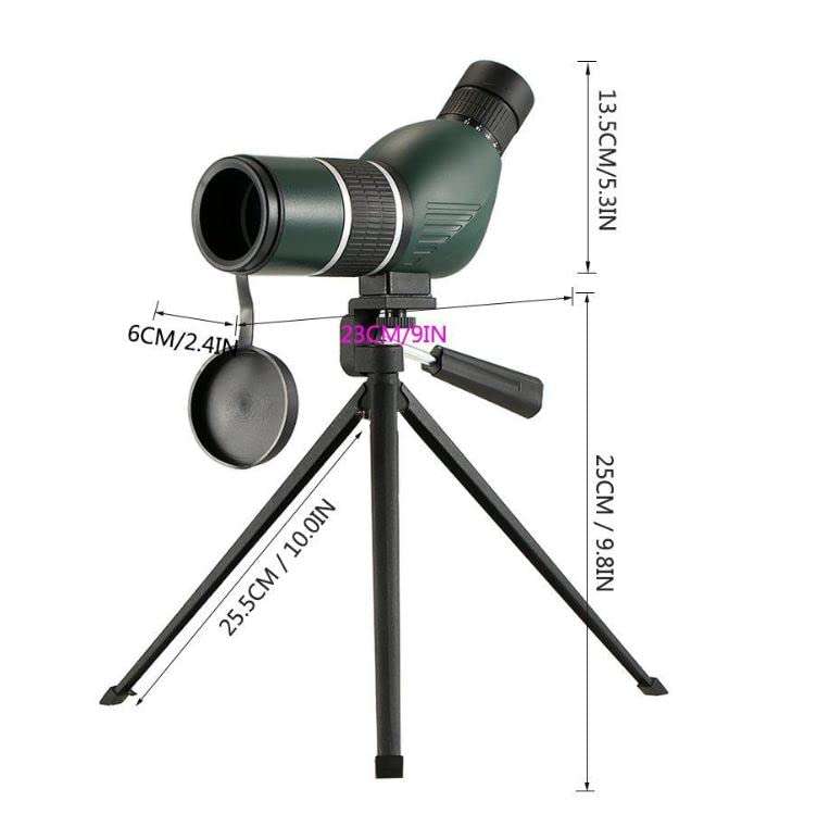 Glaceon Spotting Scope,20-60x60mm Zoom with FMC Lens, BAK4 45 Degree Angled Eyepiece, Fogproof Spotting Scope with Tripod,Carry Bag for Target Shooting,Hunting,Birding 3
