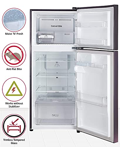 LG 260 L 2 Star Smart Inverter Frost-Free Double Door Refrigerator (GL-S292DPDY, Purple Dazzle, Convertible) 2