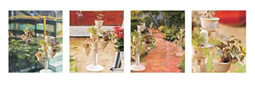 Bagathon India Plastic Innovative Flower Plant Organizer Stand For Home Vertical Gardening - 4 Planter-Pots , Multi Color , 38 Inch 3
