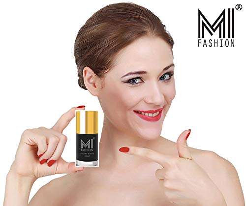 MI FASHION Smooth Matte Nail Polish Set of 4 Pcs Combo Multicolor 9.9ml each - Green, Grey, Blue, Black Nail Paints 3