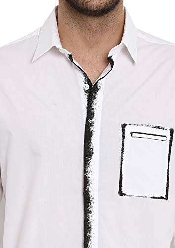 Mufti Men's Solid Slim fit Casual Shirt (MFS-9984-H_White 2XL) 6