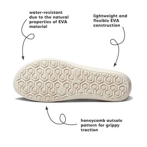 Joybees Women's Friday Flat - Ballet Flats for Women, Cute & Casual Dress Shoe, Comfortable Rubber Foam Sandals for Work, Walking, Gardening, Waterproof, Non Slip - Tropical Palm/Bone, Women's Size 10 5