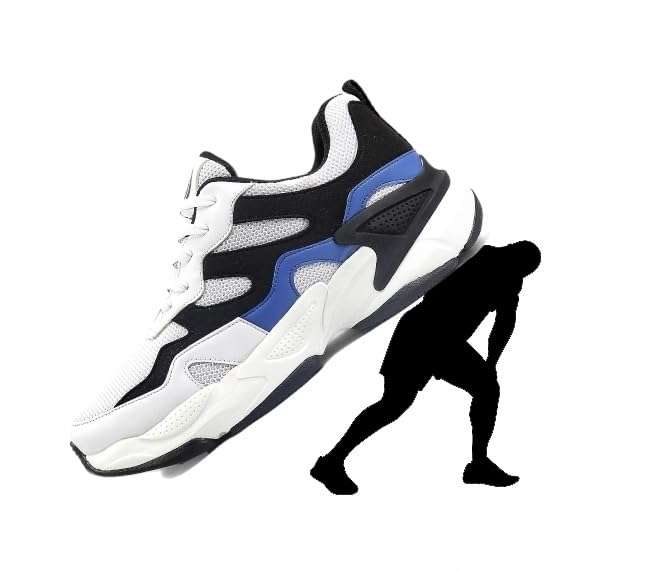 Future Step Magic Comfortable Running Shoes with Adaptive Smart Cushioning 5 in 1 uni-Moulding Technology Professional Non Slip Running Shoe for Training, Walking, Fitness & Gym White/Blue (10) 3
