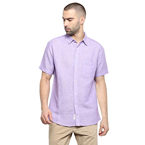 Red Tape Men's Solid Regular Fit Casual Shirt (RSH6442A_Lavender L) 1