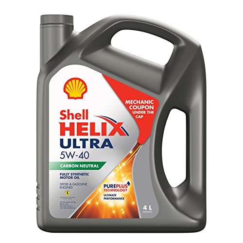 Shell Helix Ultra 5W-40 Fully Synthetic Motor Oil for Diesel and Gasoline Engines (4 L) 1