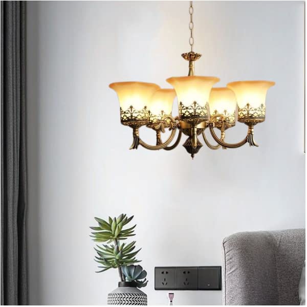 KINIS 5 Light Modern Design Golden Antique Jhoomar/Chandelier/Jhoomar Hanging Light/Jhoomar Ceiling Light to Décor Home/Living Room/Bedroom/Office/Dining/Cafe/Restaurants 3