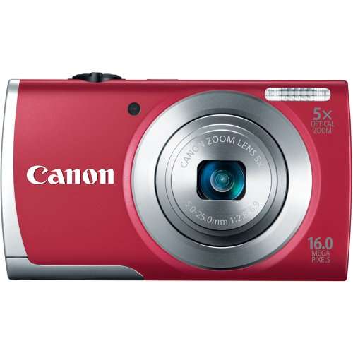 Canon PowerShot A2500 16.0 MP Digital Camera with 5X Optical Zoom and 720p HD Video Recording (Red) 1