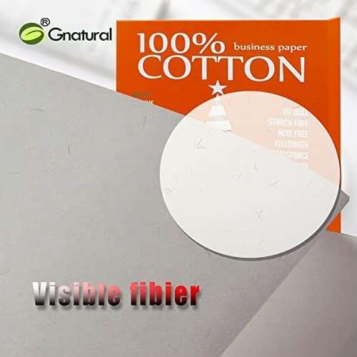 100% Cotton Business Paper, 8.5 x 11 inch 24lb Inkjet Laser Printing Paper, White Color Waterproof Watermark Paper- 100 Sheets Low Starch 4