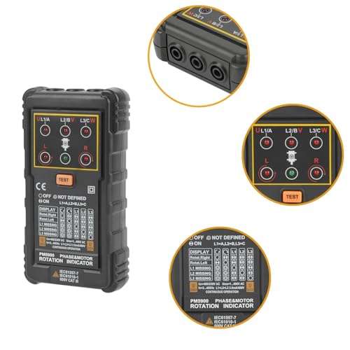 Portable Handheld Three Phase Motor Rotation Indicator Tester Motor Rotation Tester for Installing Repairing Maintaining Three Phase System 5