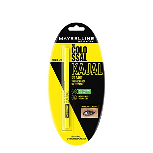 Maybelline New York Colossal Kajal, Intense Colour, Waterproof, Long lasting 24Hrs Stay, Black, 0.35g 1