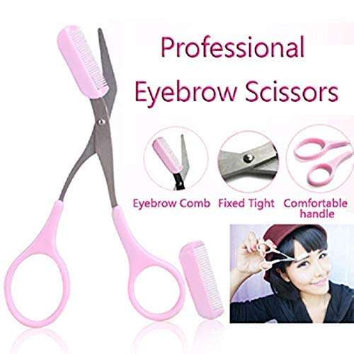 Digital Shoppy Eyebrow Trimmer Scissors With Comb And Eyebrow Razors Pack of 3 3