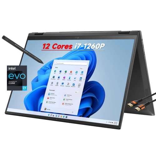 LG 2022 Gram 16" 2-in-1 Touchscreen Laptop, 12 Cores Intel Evo Platform i7-1260P (>i7-1195G7), WQXGA IPS DCI-P3 99%, Wi-Fi 6E, DTS X Ultra, Backlit KB, 16GB LPDDR5, 2TB PCIe SSD, w/Stylus Pen 1