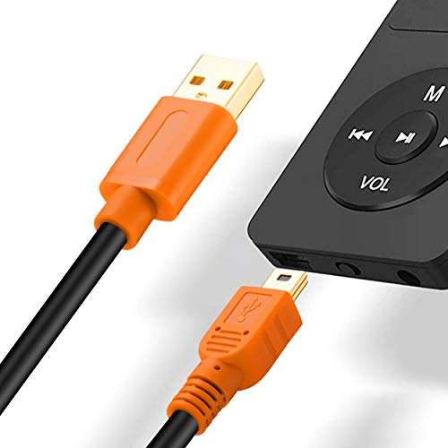Mini USB Cable 10Ft, Tan QY Mini USB Cable USB 2.0 Type A to Mini B Cable Male Cord for GoPro Hero 3+, Hero HD, Cell Phones, MP3 Players, Digital Cameras,GPS Receiver, PDAs etc (10Ft/3M, Orange) 4