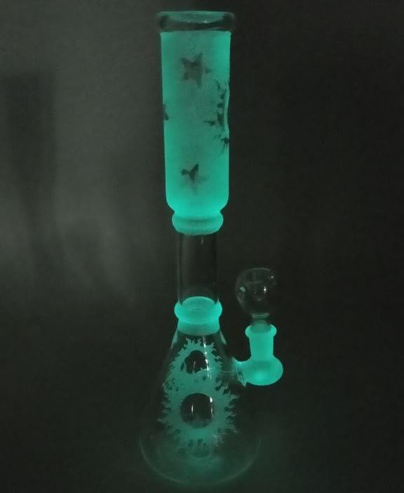 STRONG BONG Glow-in-the-dark Glass Bong | Size: 12" (30cms) | In-Bulit Percolator | Smoking Waterpipe 4
