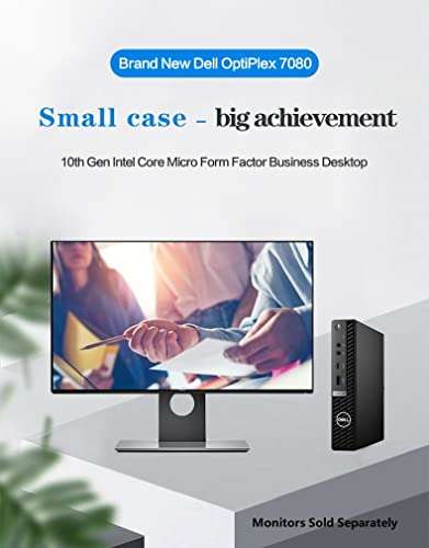 Dell OptiPlex 7000 Micro Form Factor Mini Business Desktop, Intel Core i5-10500T Processor, 32GB RAM, 1TB PCIe SSD, HDMI, 2X DisplayPort, USB Type-C, RJ45, Wi-Fi 6, Windows 11 Pro, Black 2