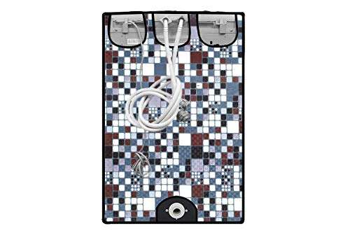 Stylista Top Load Fully Automatic Washing Machine Cover Suitable for Onida 6.2 kg Abstract Pattern Grey 5