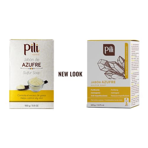 Pili Natural Sulfur Soap Bars (3 Pack) Jabón de azufre - Cleansing soap bars- Control oily skin, unclog pores and prevent acne. 2