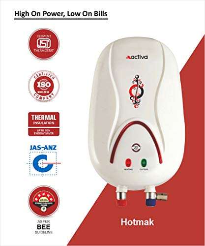 ACTIVA 1 LTR. Instant 3 KVA Anti Rust Coated Tank Geyser with Full ABS Body, 5 Year Warranty HOTMAK (Ivory) 2