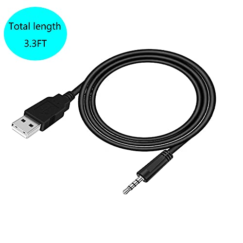 3.5mm Male AUX Audio Jack to USB 2.0 Male Charge Cable Adapter Headphone to USB Cord for Any Other Device with 3.5mm Port(3.3FT Black) 2