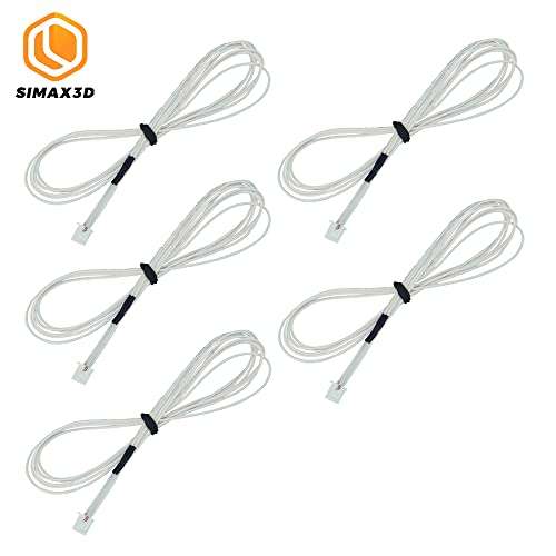 SIMAX3D 5pcs NTC Thermistor 100K 1Meter 3D Printer Accessories for CR-10S Pro, CR-X, Ender 3/3X/3 Pro/3 V2, Prusa Mendel, Anet E10 6