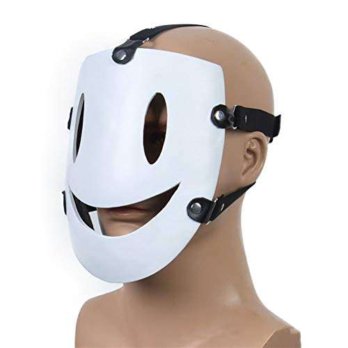 Oikawa High-Rise Invasion Cosplay Mask Sniper Mask Tenkuu Shinpan Mask White Smile Resin Mask for Halloween Cosplay Props 4