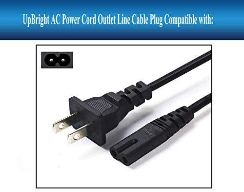 UpBright AC in Power Cord Cable Compatible with ION Audio Sport IPA84 Tailgater Sport XL Bluetooth Portable Speaker IPX4 SPORTAXUS SportXL IPA103 IPA103A 100W Game Day Party IPA80 iPA127 50W (2-Prong) 5