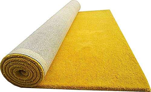 LIZARUGS Hand Tufted Modern Plain Design Home Carpet Yellow Colour (6X8 FEET) 3