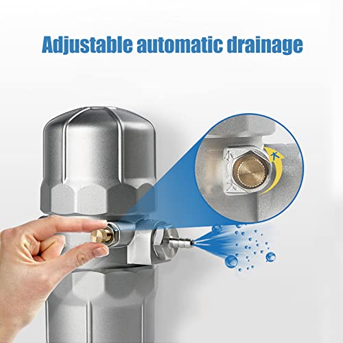 PenRux Auto Drain Trap, G1/2in Inlet 8mm Outle Water Trap for Air Compressor Compressed Compressed Air Line Systems, Water Moisture Filter Trap Separator Automatic Drainer Valve 3