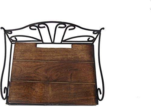 Woodiva Exclusively Designed Wrought Iron & Wooden Set Top Box Stand || Wi-fi Router || TV Entertainment | Set Top Box Holder for Wall | Size - (9 x 7 x 4) inch (ST- 2 Pc.) 5
