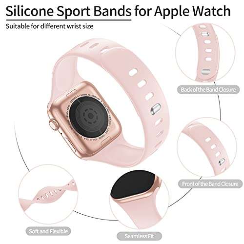 YAXIN Sport Band Compatible with Apple Watch Bands 38mm 40mm 42mm 44mm for Men Women,Silicone Wristbands Replacment Strap for iWatch SE/Series 6/5/4/3/2/1 2