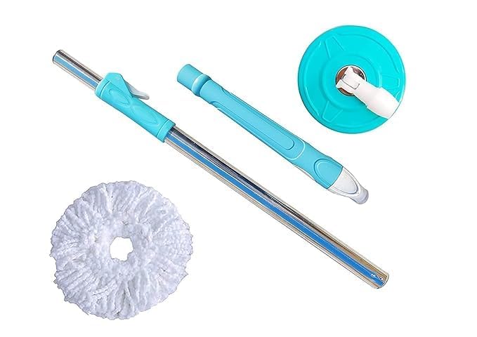 Spin Mop Stick for Floor Cleaning Without Bucket with Extendable Handle Rod Replace Old Pocha with Easy Mopping Cleaner for Mop & Home, Kitchen || 4