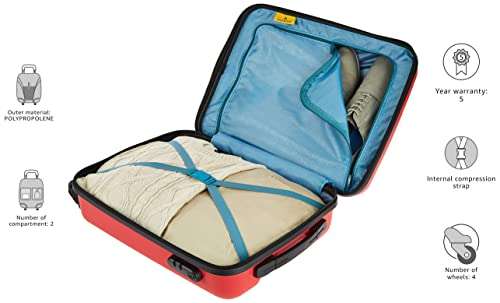 Aristocrat Sera Polypropylene 55 cms Red Hardsided Cabin Luggage (SERA55TFIR) 2