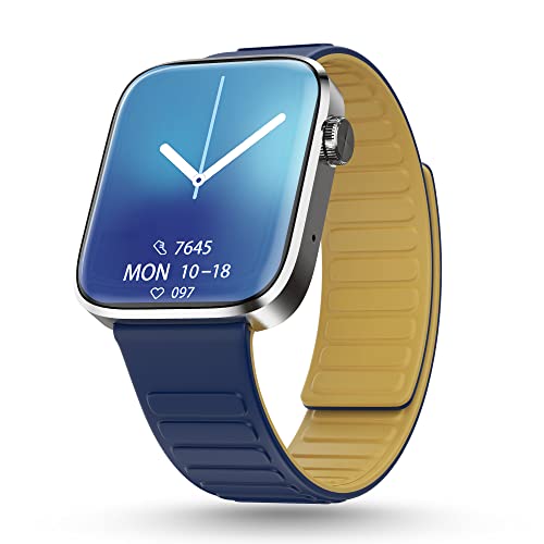 Newly Launched Pebble Cosmos Prime Bluetooth Calling Smart Watch,Largest 1.91" Bezel-less Edge-to-Edge Display,600 Nits Brightness, Sleek Metallic Body, Wireless Charging, Health Suite (Midnight Blue)
