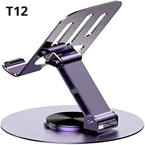 T12 Heavy Metal Mobile Stand for Desk | Adjustable Tablet & Phone Holder with Anti-Slip Base | Universal Mobile Stand for Study, Video Calls & Office Use 4