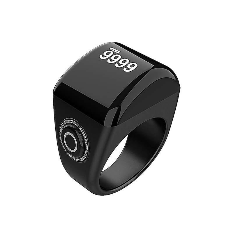 Smart Ring,Bluetooth Ring,Electronic Counter,time Reminder,use app Control,Polymer Gel Resin (Black, 20mm) 3