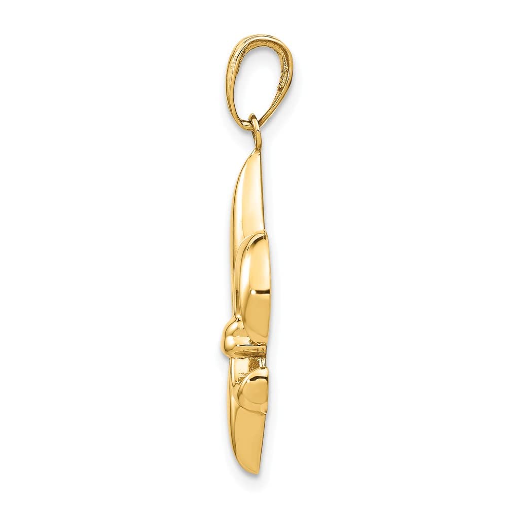 FJC Finejewelers 10 kt Yellow Gold Medium Fleur-De-Lis Charm 30 x 18 mm 3