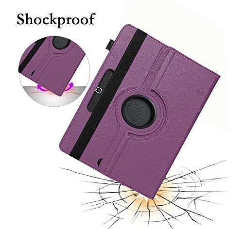 TGK Rotating Cover for iBall Q45 Tablet 7 inch (Purple) 360 Degree Universal 3 Camera Hole Leather Stand Case 6