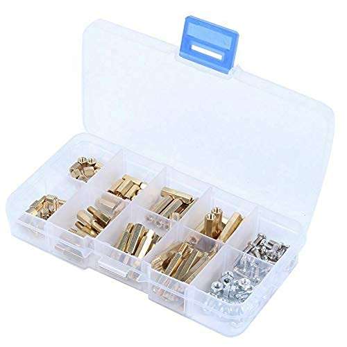 Ubersweet® Imported M3 Male-Female Hex Brass Standoff Bolt Screw Nut Motherboard Assortment Kit U7S7_49115 1