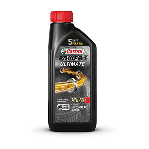 Castrol POWER1 ULTIMATE 20W-50 4T Full Synthetic Engine Oil for Sport Bikes 1L 1
