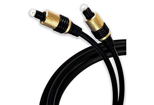 CABLESETC Digital Optical Audio Toslink Cable 1.5 meter | 24K Gold Plated Connectors | Optic Fiber Wire | Compatible with Home Theatres (7.1), Xbox, PS5, soundbars Blu-ray players Gaming Consoles 3
