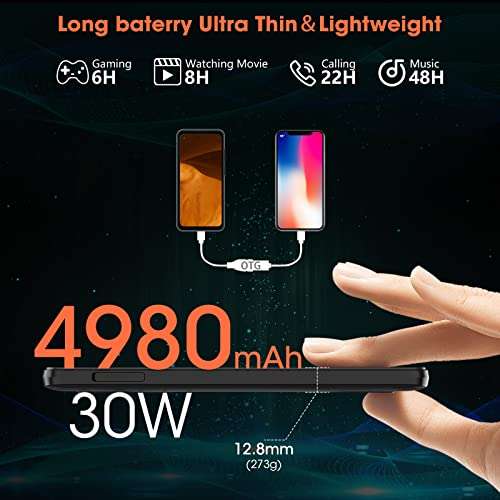 Blackview 5G Rugged Unlocked Smartphones, BL5000, 8GB+128GB Rugged Android Phone, 30W Fast Charging Phone, 6.36" HD NFC Phones Unlocked, 16MP+12MP Cameras, IP68/IP69K tmobile Unlocked Cell Phones 3