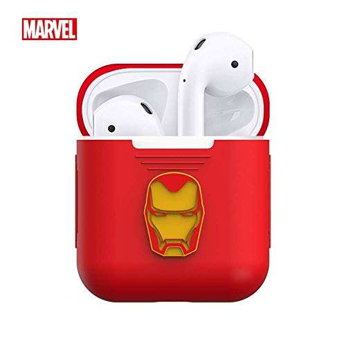 TinPlanet Marvel Avengers Series Protective Silicone Case Compatible with Apple Airpods 1 & AirPods 2 [Front LED Not Visible], Iron Man (Red) 4