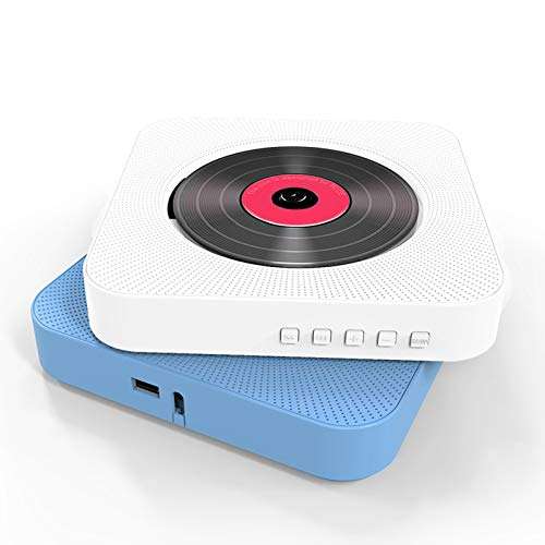 Wall Mounted CD Player BT Speakers Home Audio Boombox with Remote Control FM Radio AUX Input Headphone Output U Disk Music Player 6